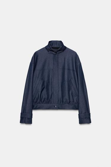 BOMBERJACKE MIT STEHKRAGEN - Indigoblau von Zara