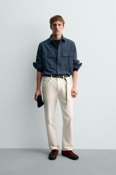 AARON LEVINE X ZARA CHECK FLANNEL SHIRT - Navy blue by Zara