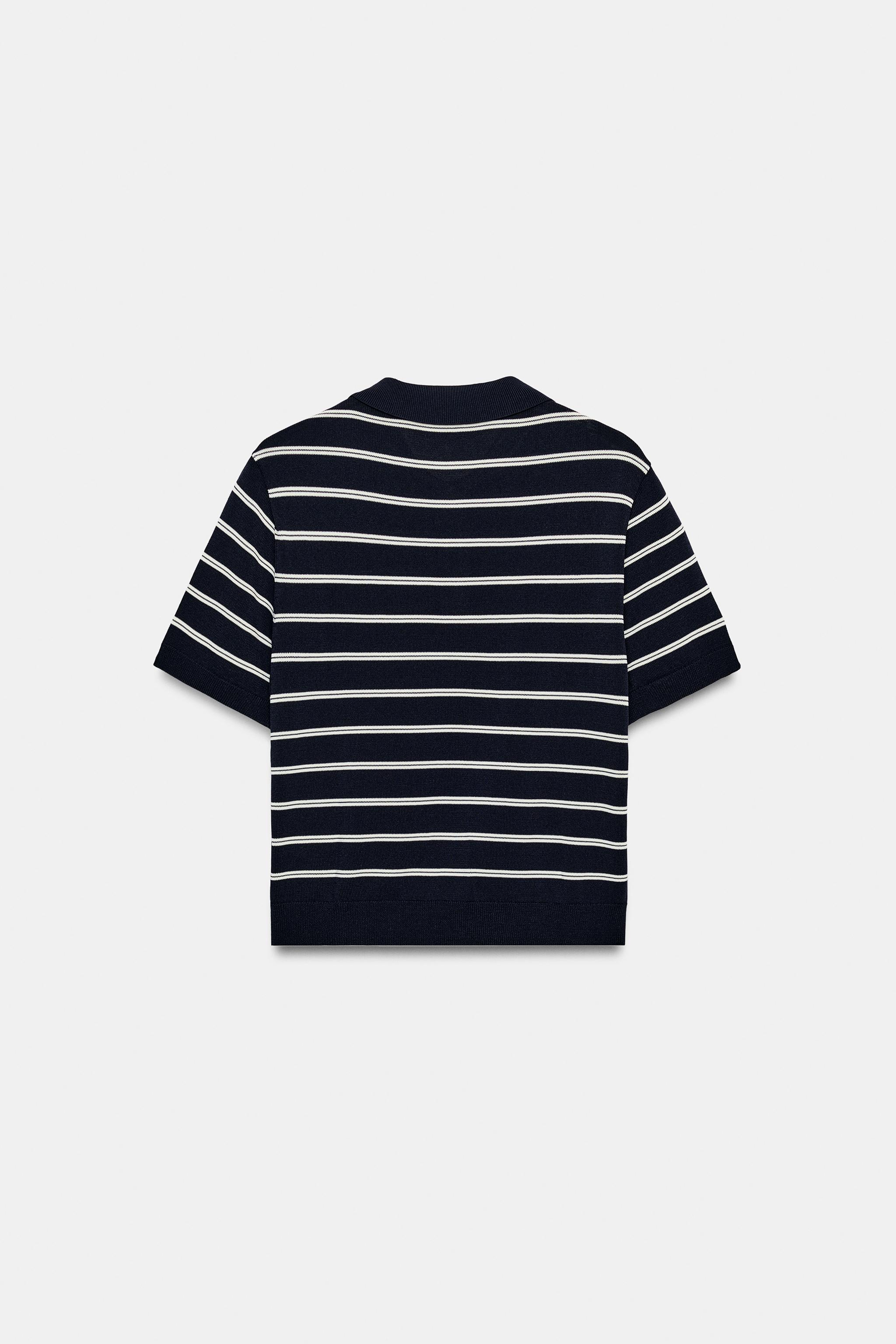 SHORT SLEEVE STRIPED KNIT POLO