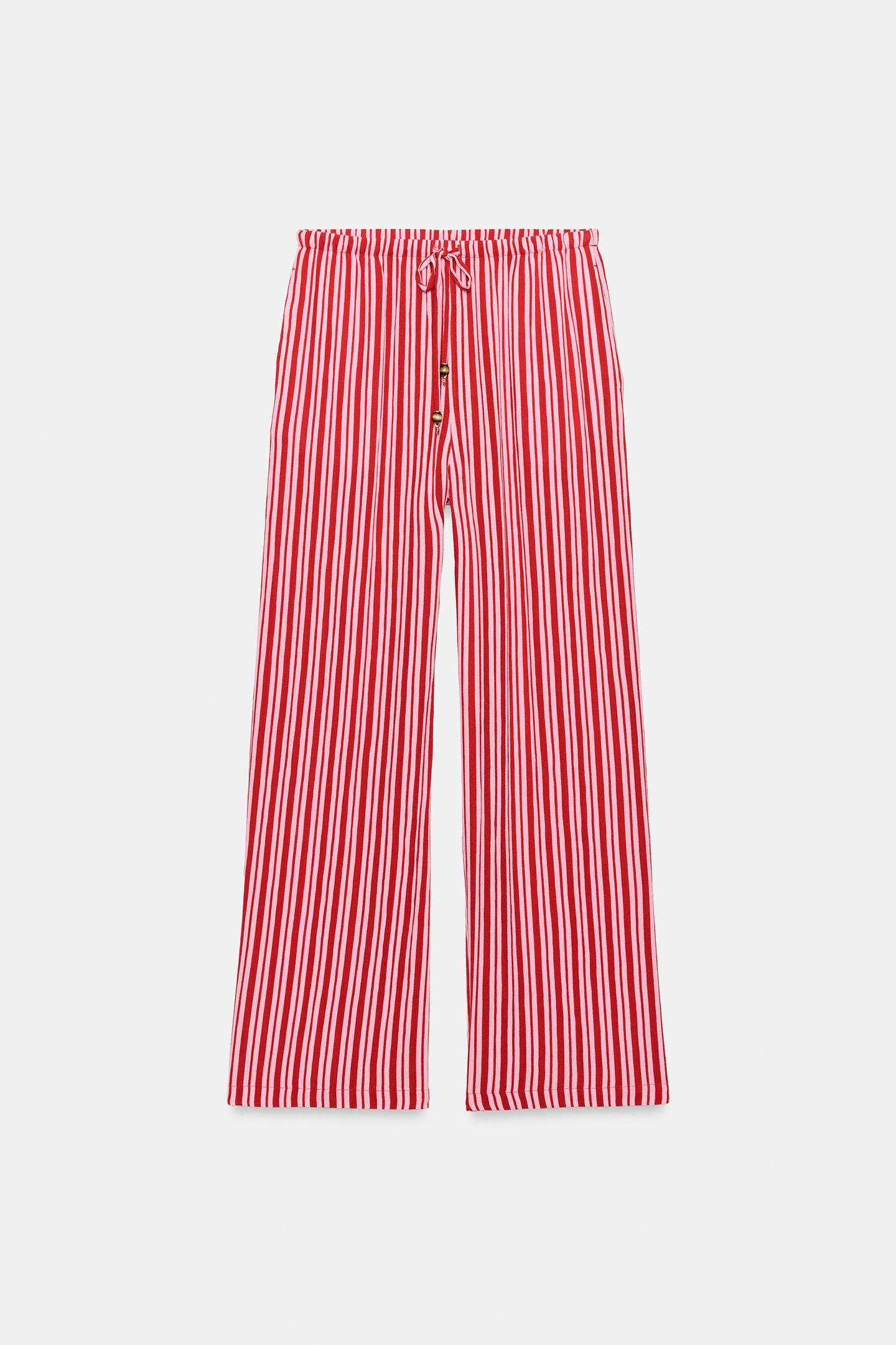 Брюки Zara Striped Wide Leg, цвет: Разноцветный — фото 7