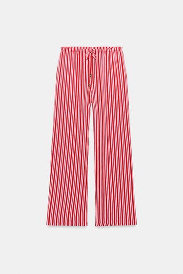 PANTALON LARGE À RAYURES - Multicolore de Zara - Image 6