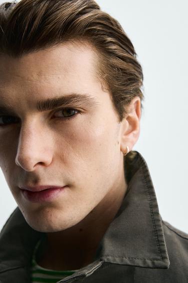 WASHED COTTON POLO OVERSHIRT - mink brown by Zara - Image 4