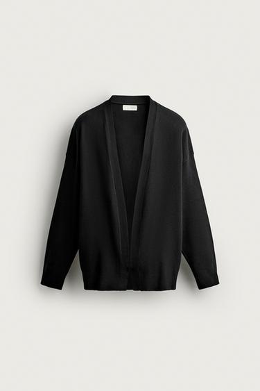 Zara 休閒版開襟衫 - 黑色