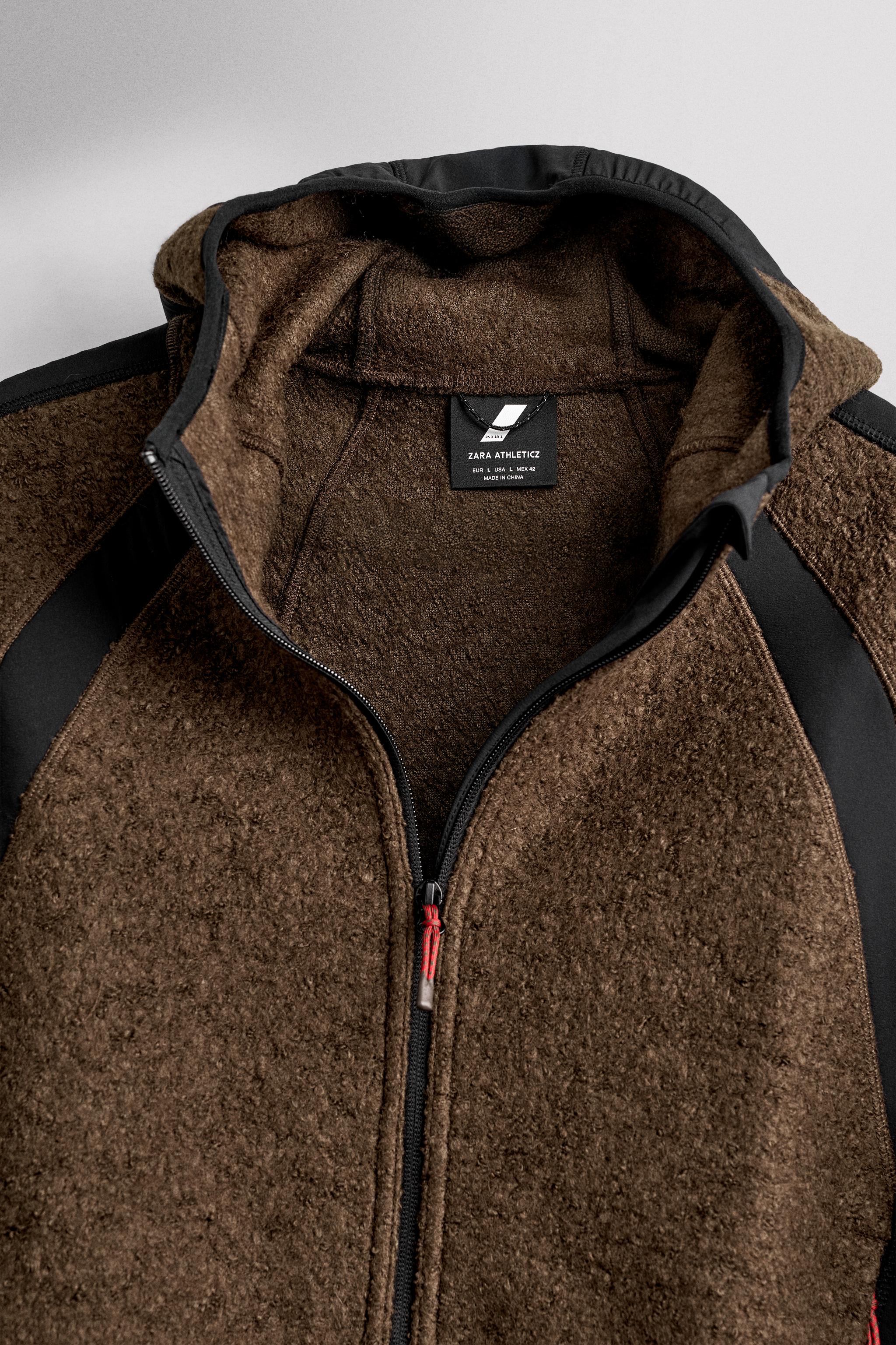 COLOR BLOCK COMBINED FLEECE JACKET