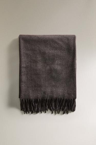 EXTRA SOFT PLAIN THROW - Dark grey by Zara