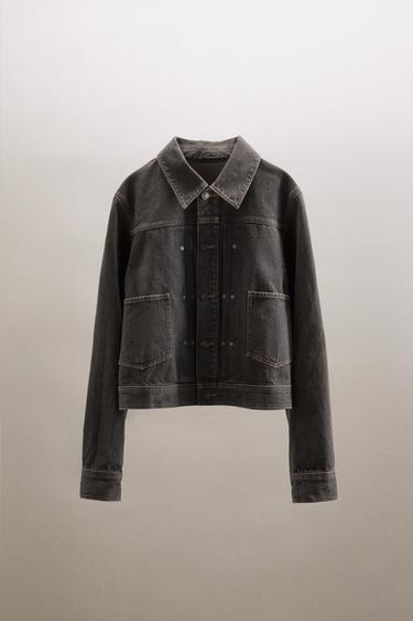 JEANSJACKE TRF MIT ZIERFALTEN UND NÄHTEN - Dunkelbraun von Zara