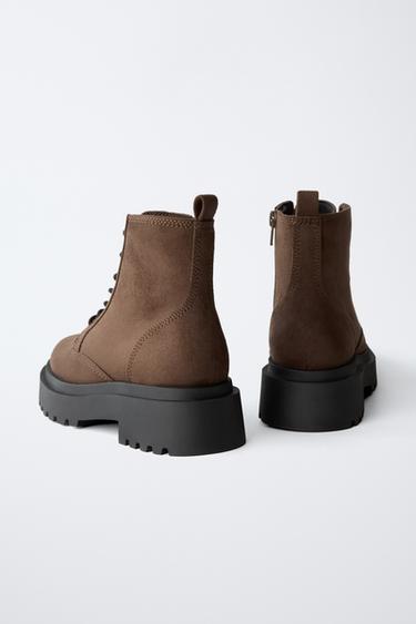 TRACK ANKLE BOOTS - Brown by Zara - Image 4