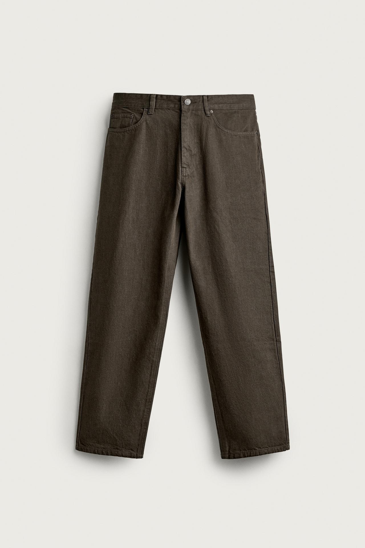 STRAIGHT-LEG TROUSERS — Green
