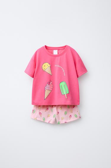 6-14 YEARS/ ICE CREAM T-SHIRT AND BERMUDA PYJAMAS - Pink by Zara - Image 0
