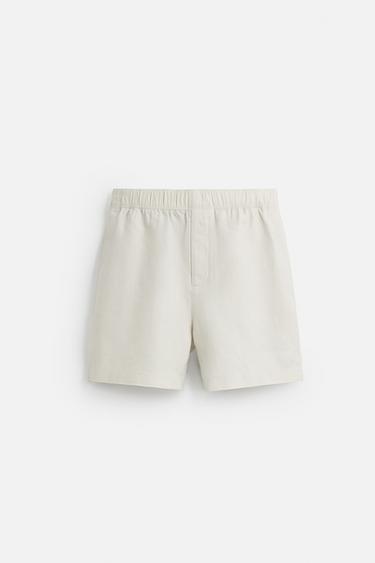 100% HEMP BERMUDA SHORTS - Sand by Zara