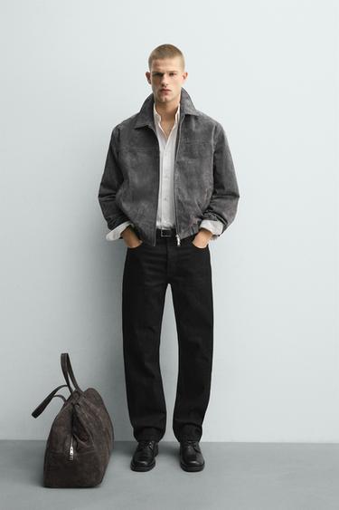 КУРТКА ИЗ ЗАМШЕВОЙ КОЖИ — СЕРЫЙ от Zara — изображение 0