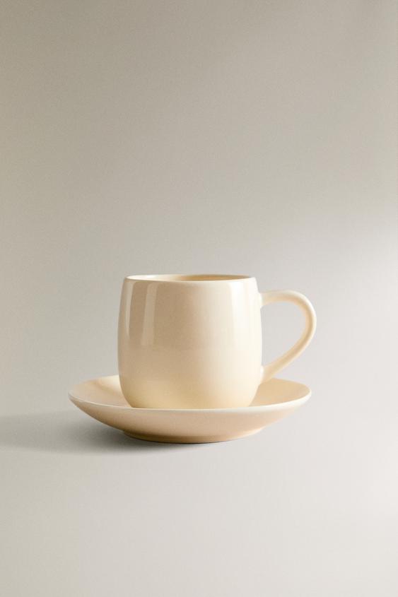 PLAIN STONEWARE COFFEE CUP - Cream by Zara - Image 0