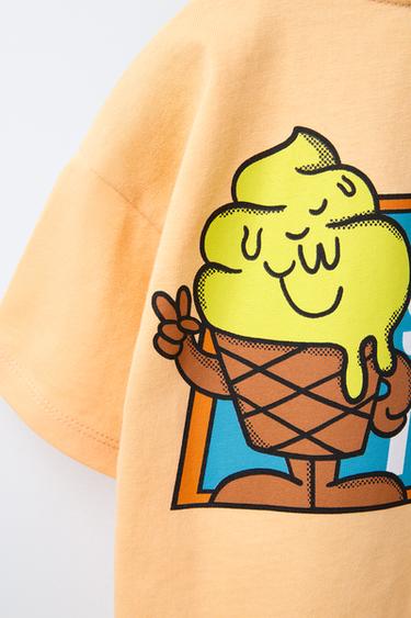 ICE CREAM PRINT T-SHIRT - Light orange by Zara - Image 3