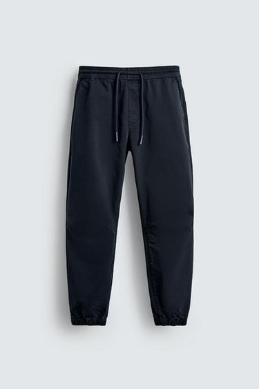Zara SLIM FIT JOGGER WAIST PANTS - Navy blue
