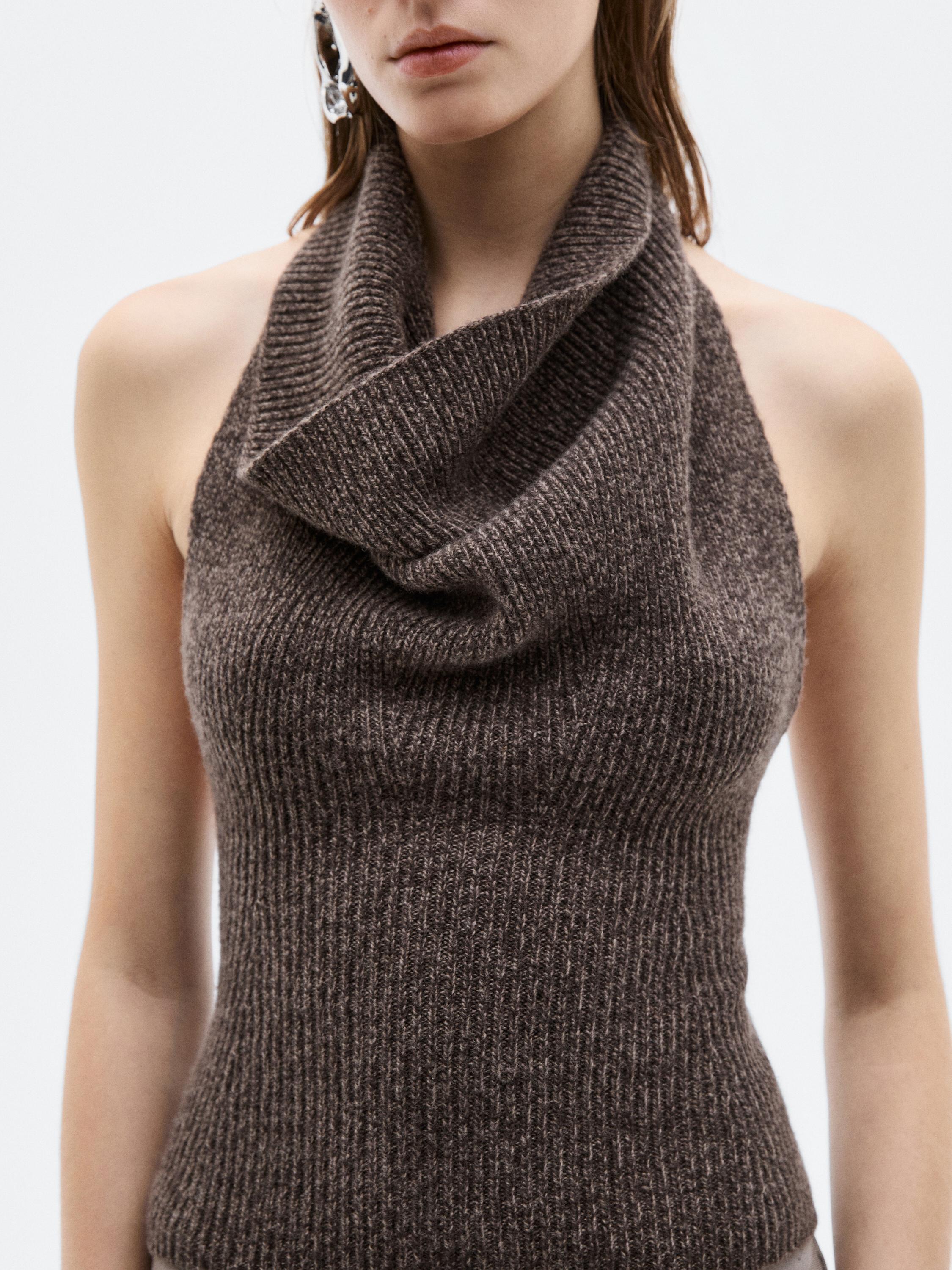 Knit wool and silk halter top - LIMITED