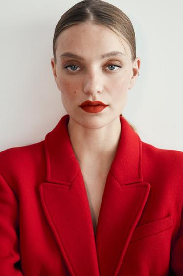 CASACO AJUSTADO MISTURA LÃ ZW COLLECTION - Vermelho da Zara