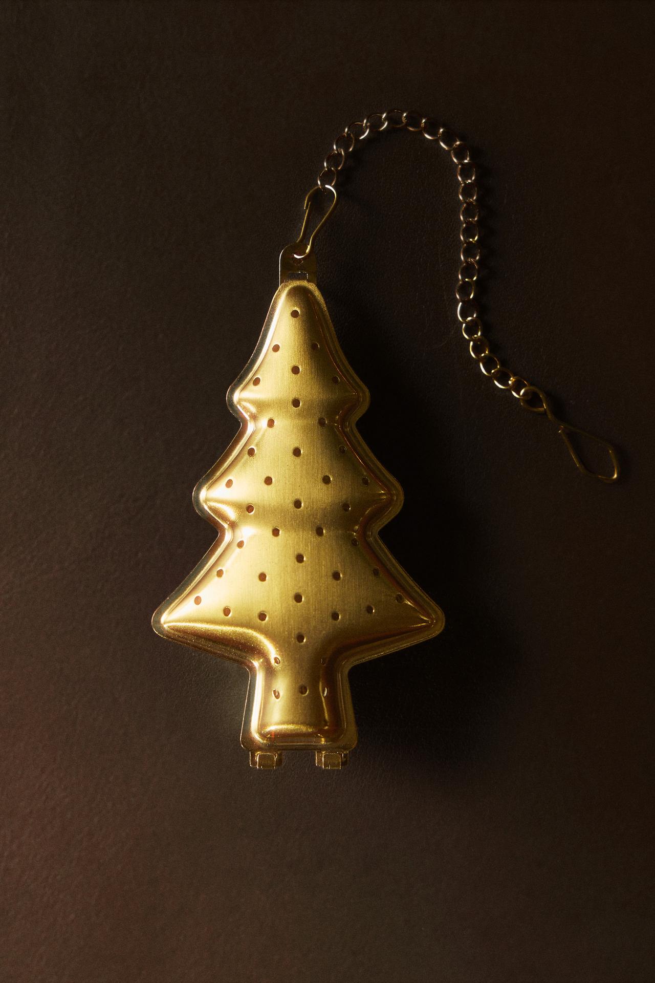 Steel christmas tree infuser — Golden