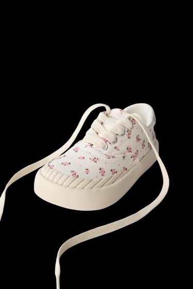 FLORAL PLIMSOLLS - Ecru White by Zara