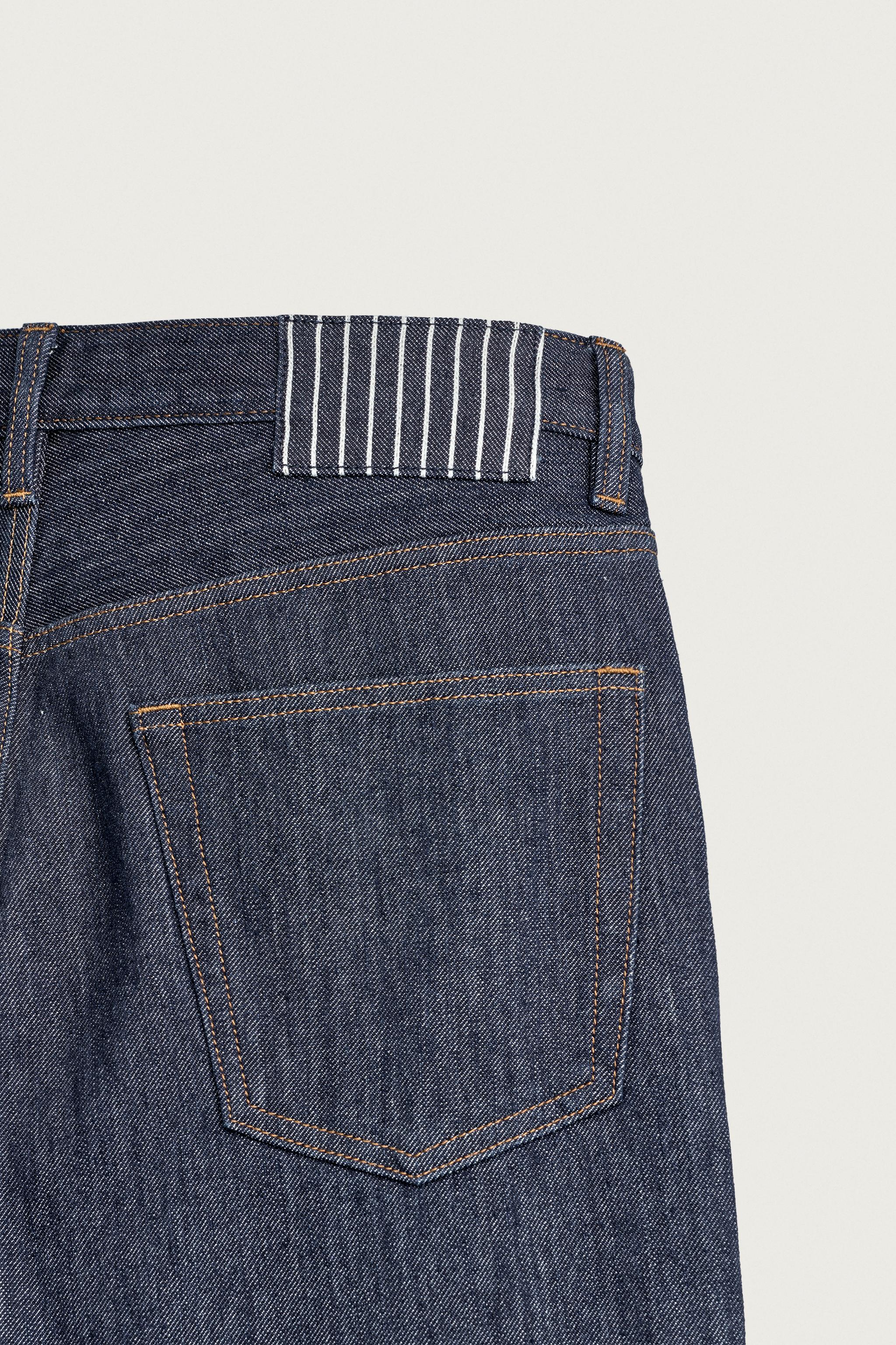 Мужские джинсы Zara CONTRAST TURN-UP STRAIGHT FIT JEANS — фото 12