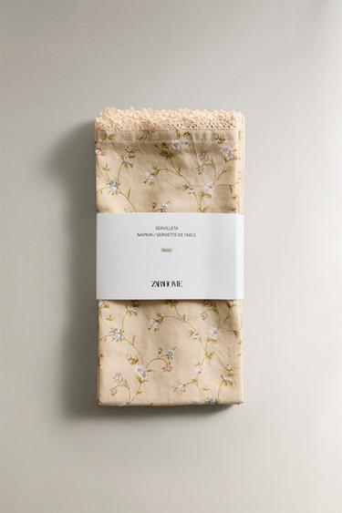 LOT SERVIETTES DE TABLE COTON FLEURS (LOT DE 2) - Bis de Zara - Image 4
