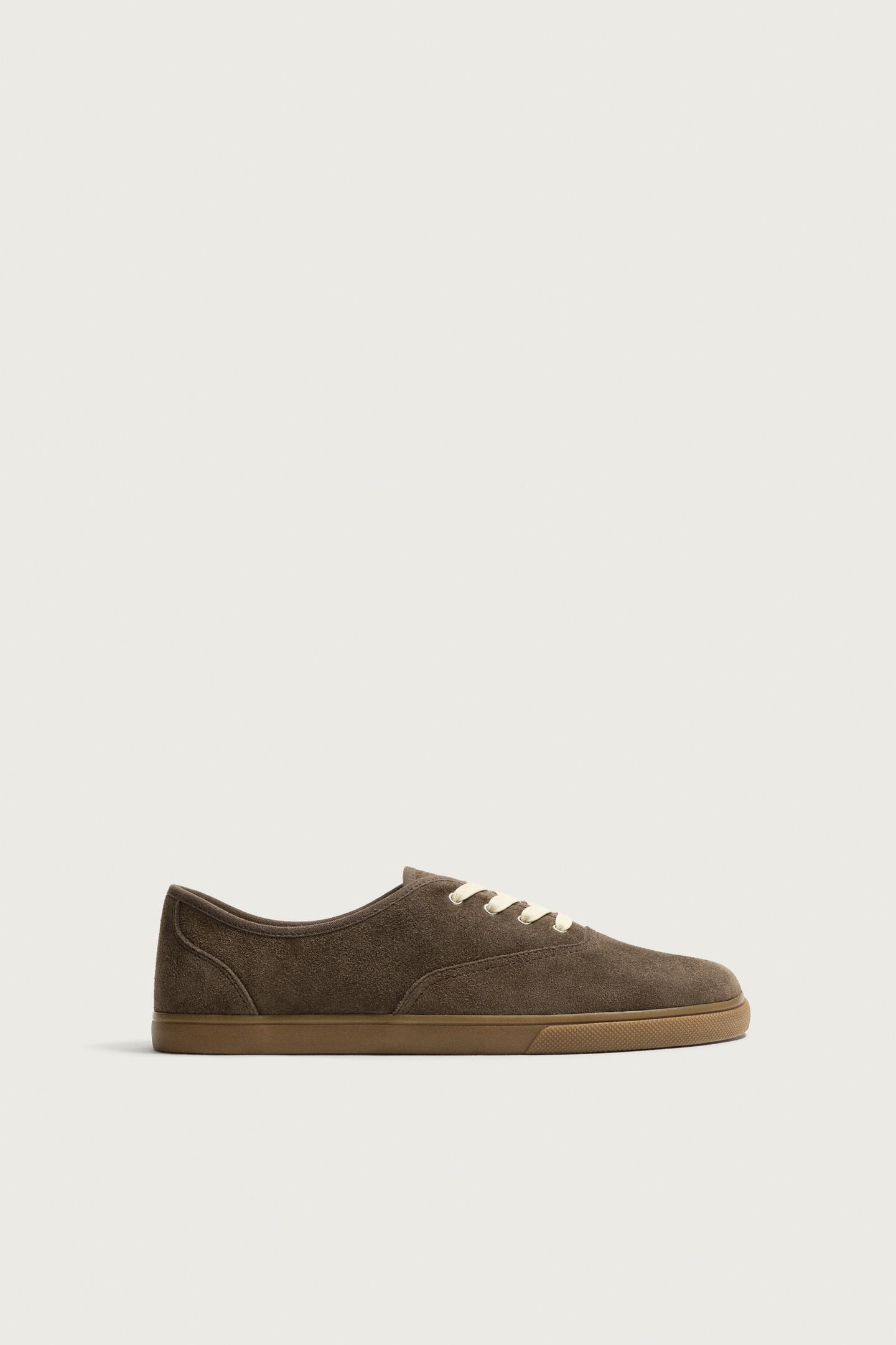 Кроссовки Zara Leather Barefoot, цвет: Коричневый — фото 4