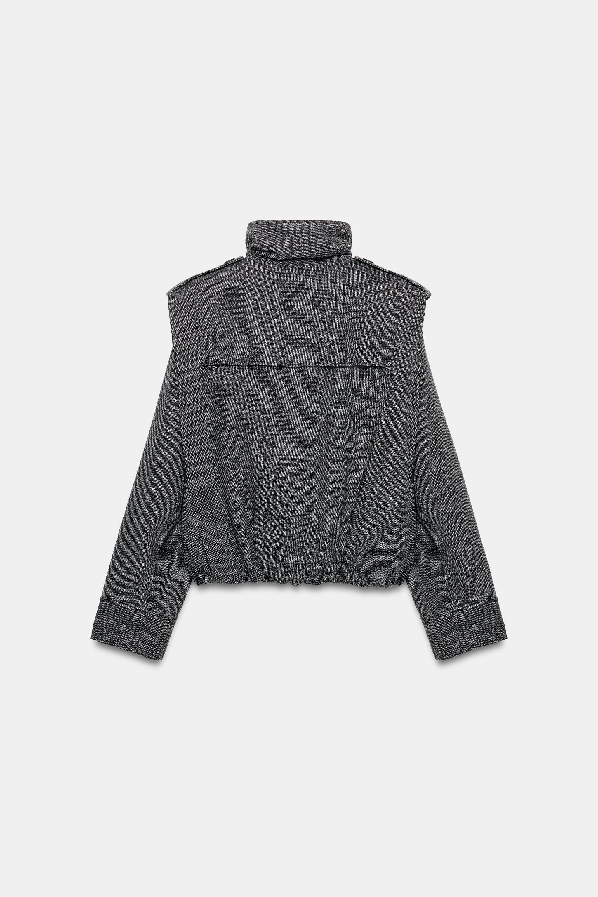 Zara ZW COLLECTION SHOULDER TAB BOMBER JACKET — фото 6