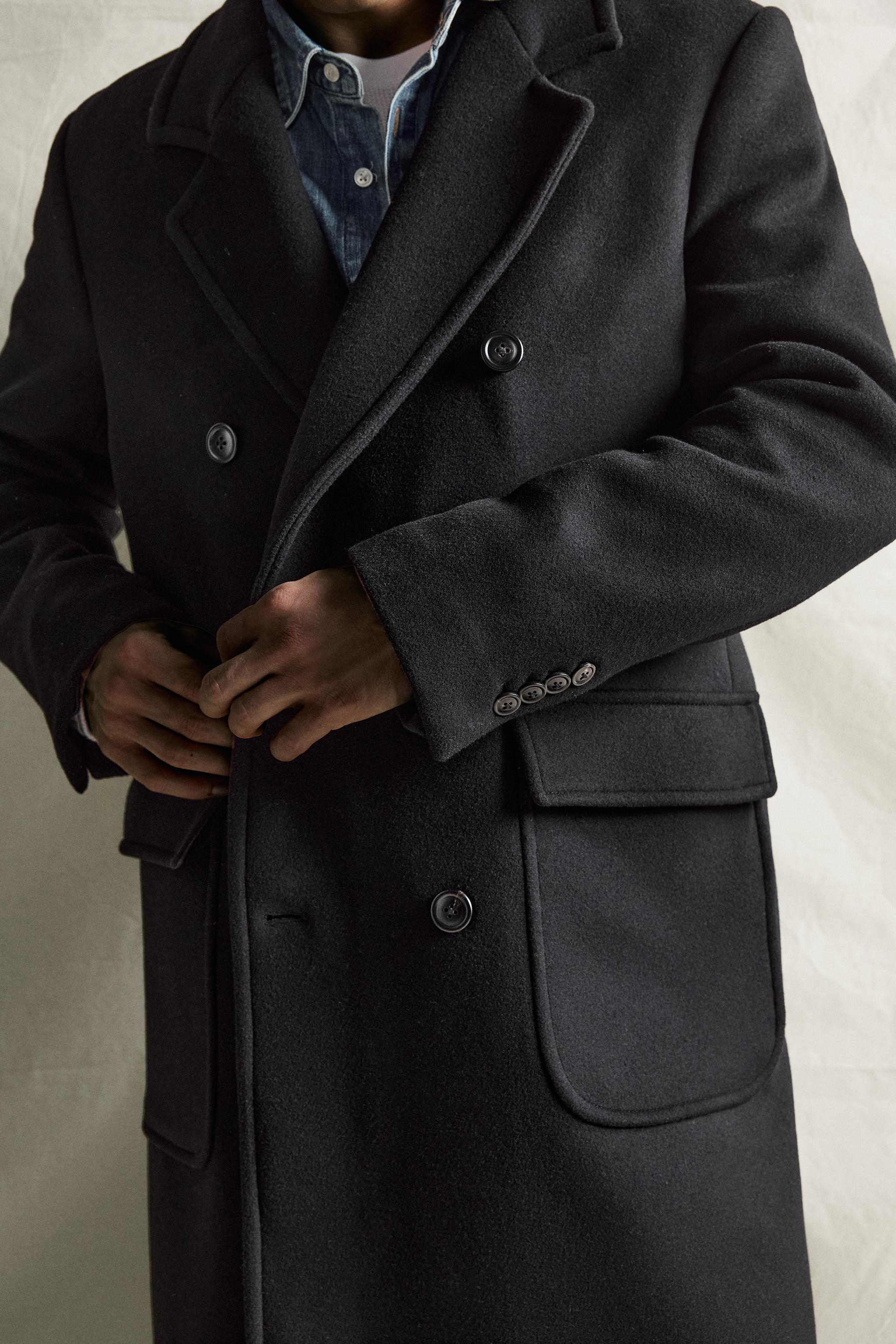 MANTEAU À BOUTONNAGE CROISÉ MÉLANGE DE LAINE MANTECO®