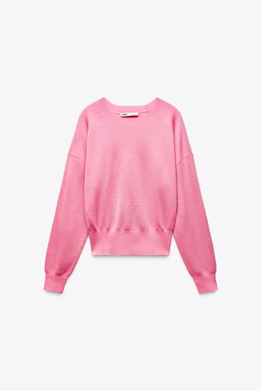 PULL EN MAILLE LISSE AVEC LAINE - Rose de Zara - Image 4