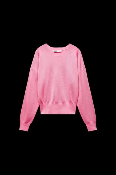 PLAIN KNIT WOOL SWEATER - Pink by Zara - Image 0