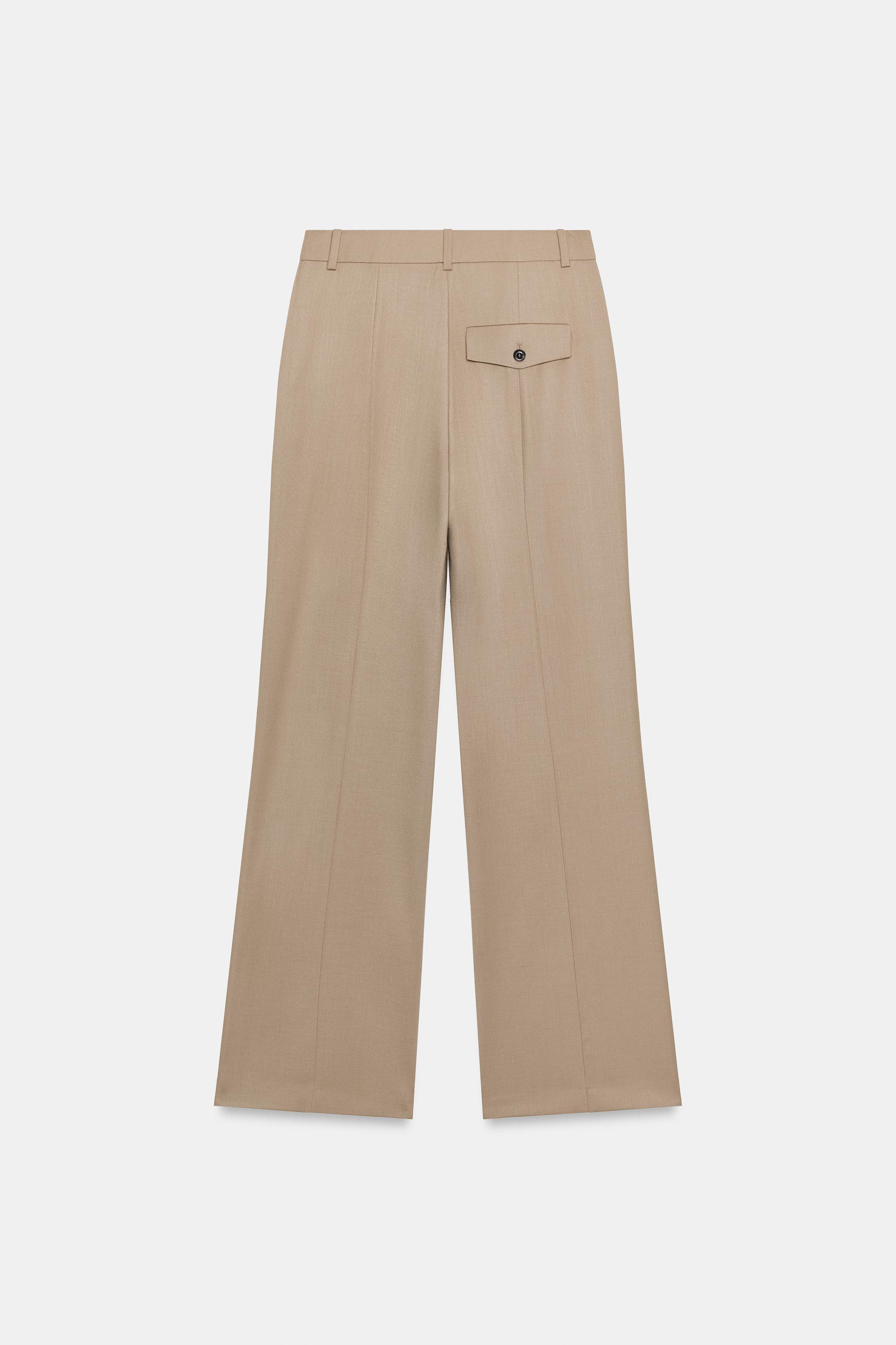 ZW COLLECTION STITCHED-CREASE PANTS - Light camel | ZARA United States