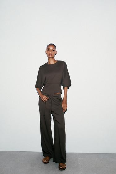 COTTON T-SHIRT - Brown by Zara