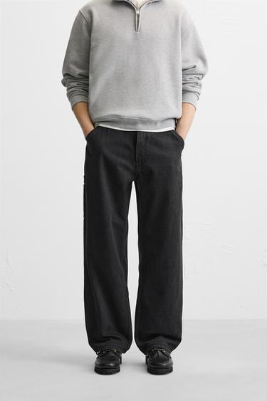 JEANS RELAXED FIT CARPINTERO - Negro de Zara