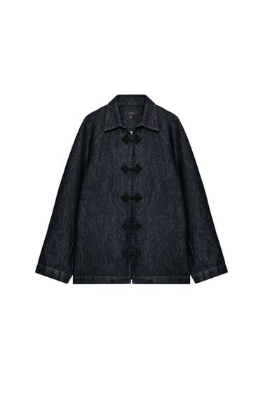 ZW COLLECTION DENIM JACKET WITH FIREMAN CLASPS