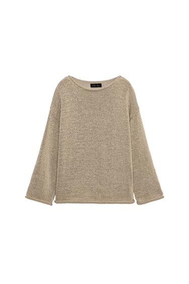 СВИТЕР С ВЫРЕЗОМ ЛОДОЧКОЙ — ПЕСОЧНЫЙ от Zara