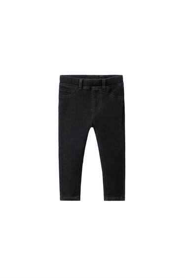 DENIM LEGGINGS - Black by Zara