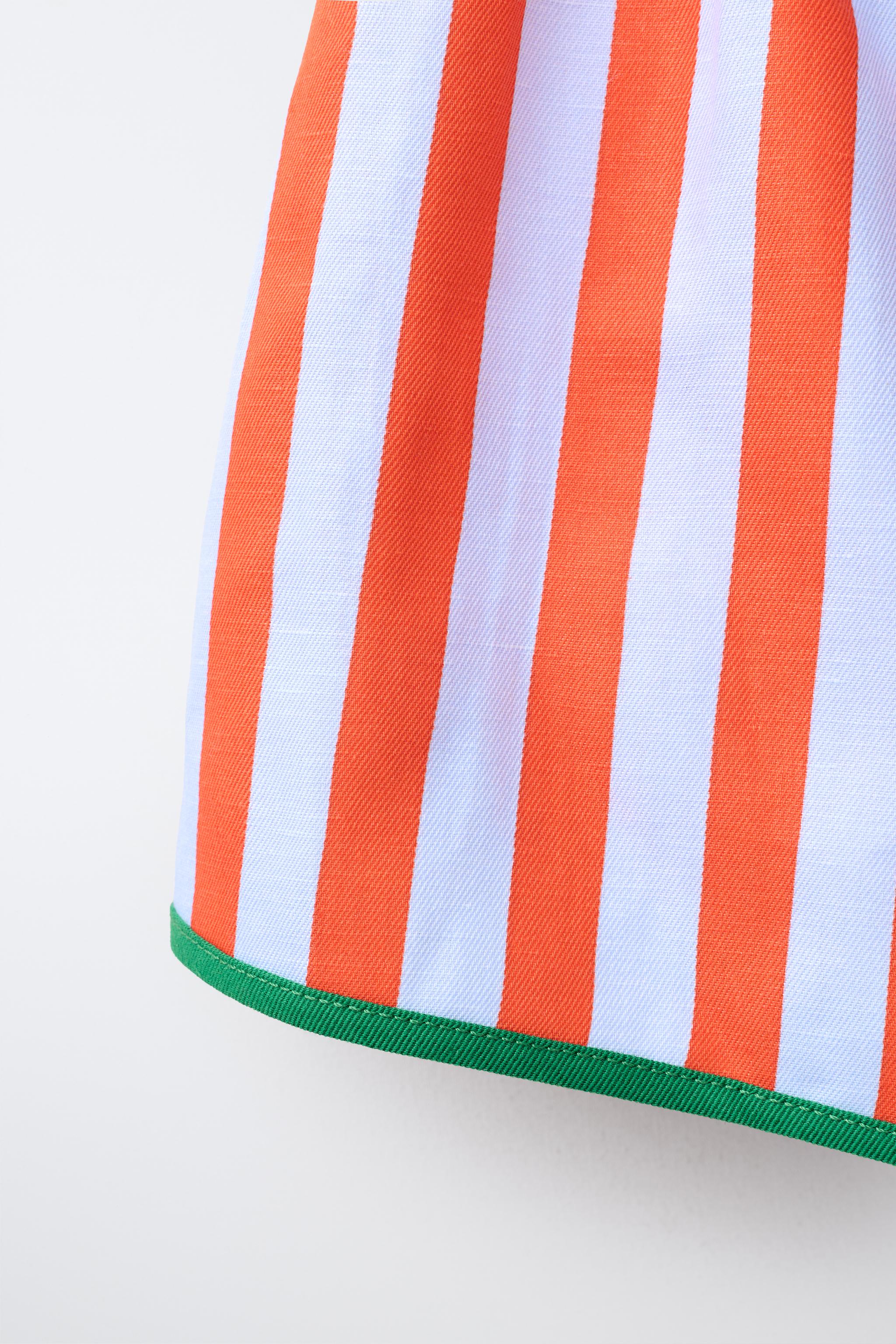 Детские шорты Zara STRIPED SHORTS WITH CONTRAST PIPING — фото 4
