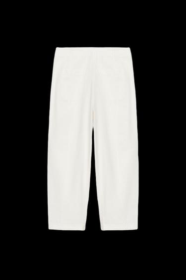 PANTALÓN CON LINO ZW COLLECTION - Blanco roto de Zara