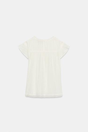 ROMANTIC LADDER-TRIM TOP - Ecru by Zara - Image 5
