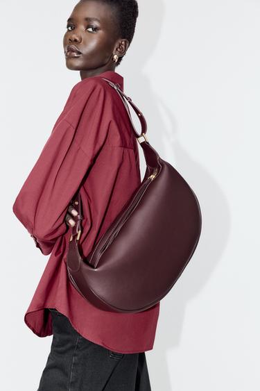 BOLSO OVALADO - Rojo Burdeos de Zara - Imagen 0