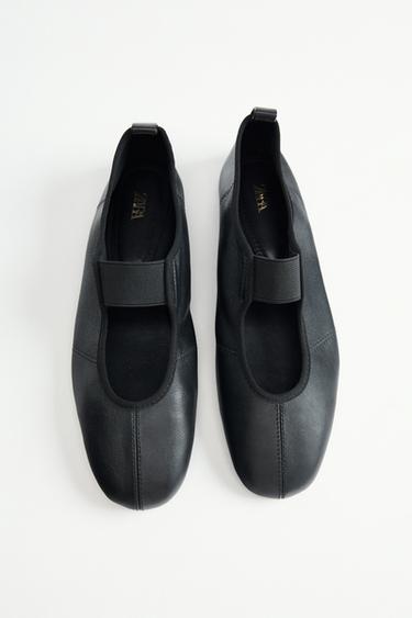 BAILARINA PIEL ELÁSTICO - Negro de Zara