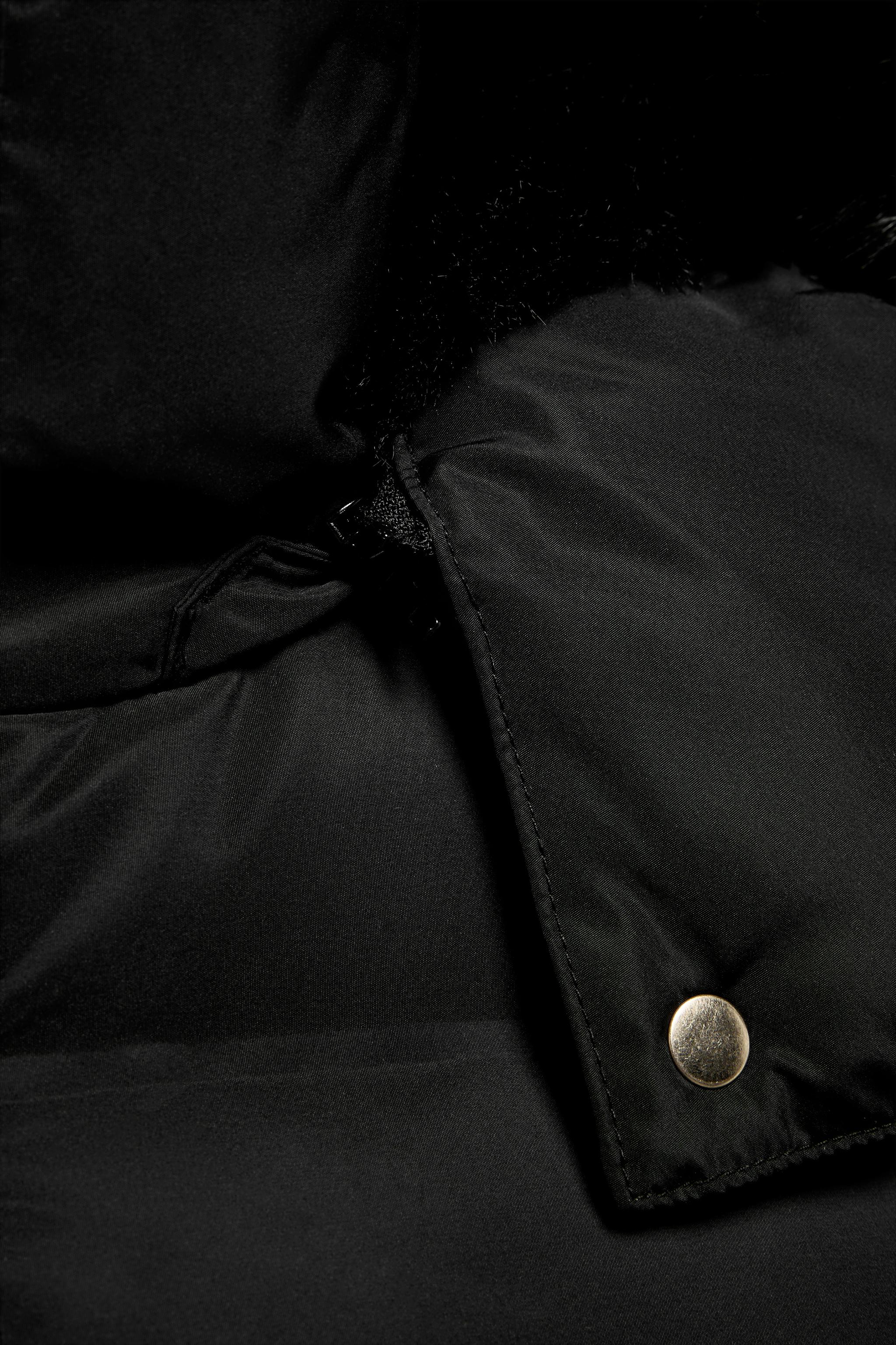 撥水ウィンドブレーカーフード付きダウンジャケット - ブラック | ZARA