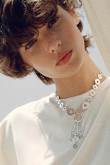 METAL CIRCLE CHOKER — Silver 1