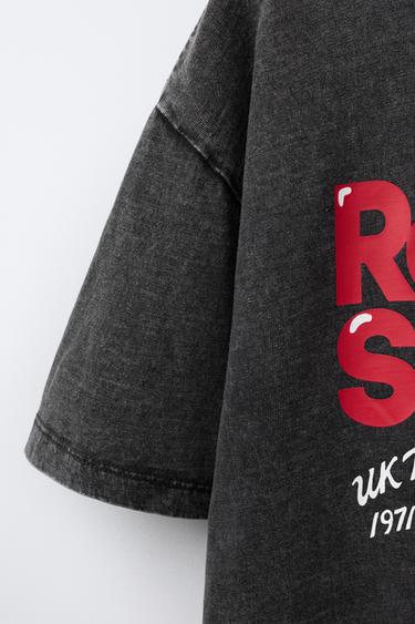 ROLLING STONES © WASHED-EFFECT T-SHIRT - Dark anthracite by Zara - Image 3