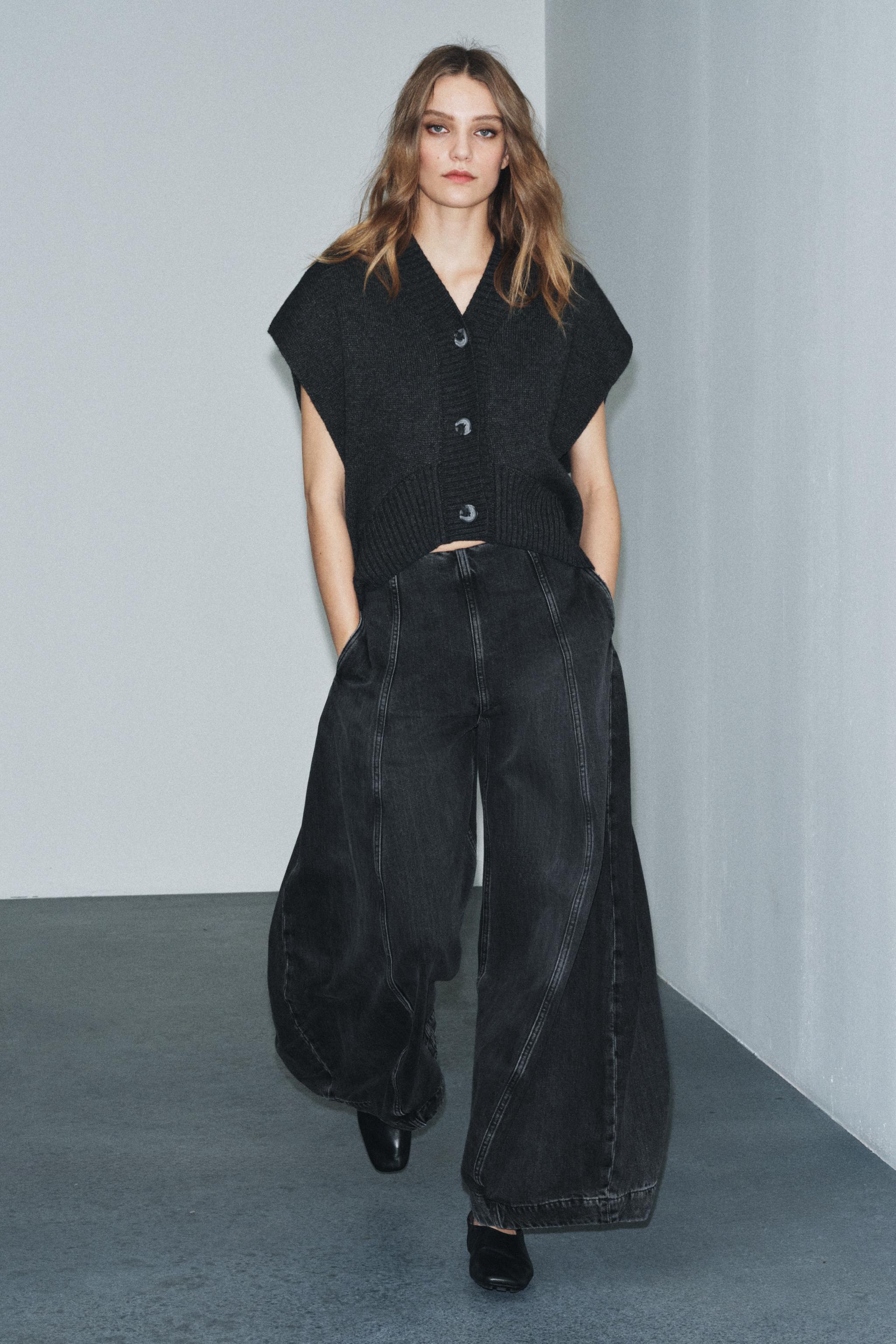 ZW COLLECTION BALLOON HIGH-WAIST JEANS - Grey | ZARA India