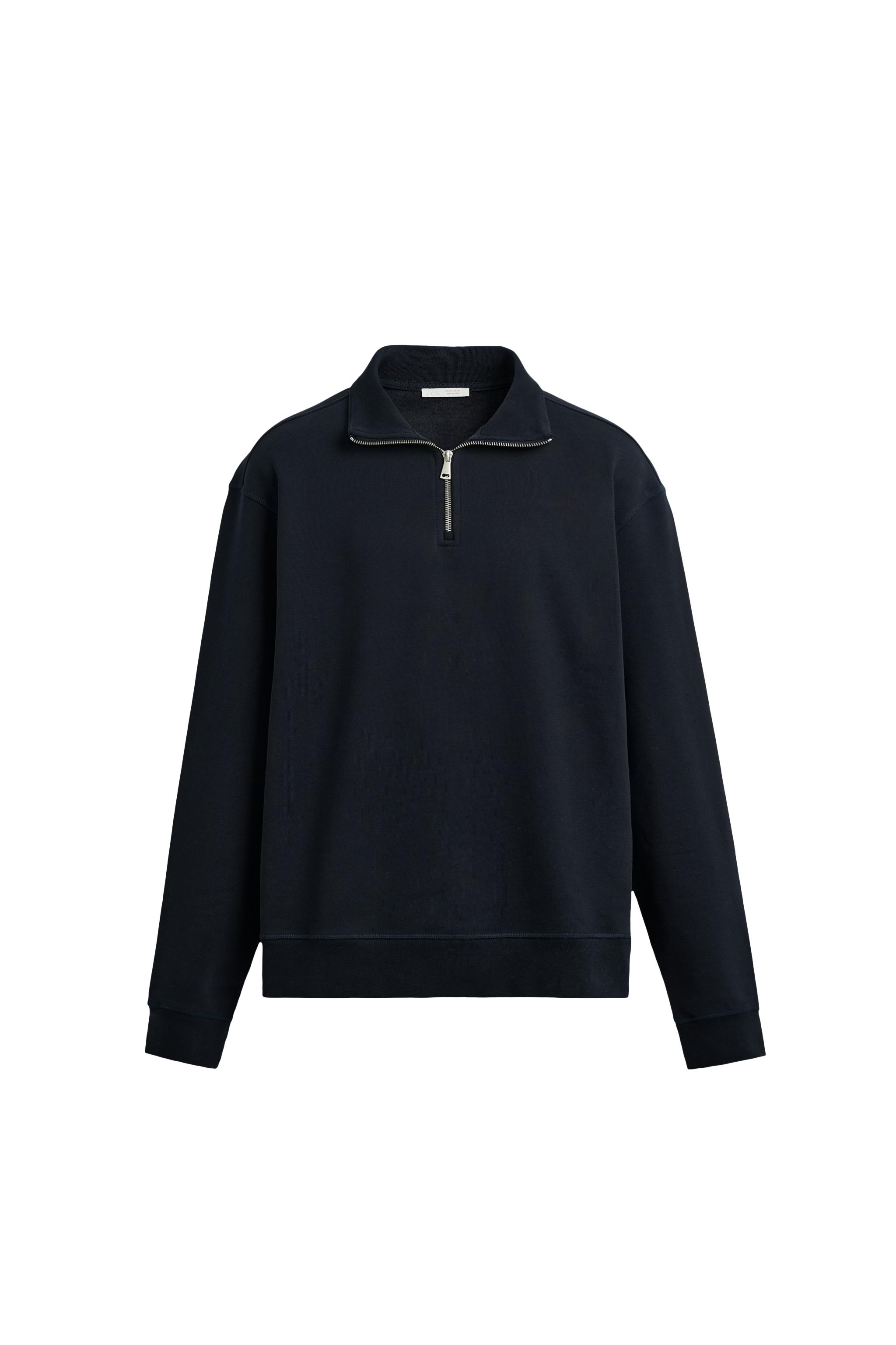 Sweat Zara Homme Bleu Coton Taille M - Manches Longues - Occasion