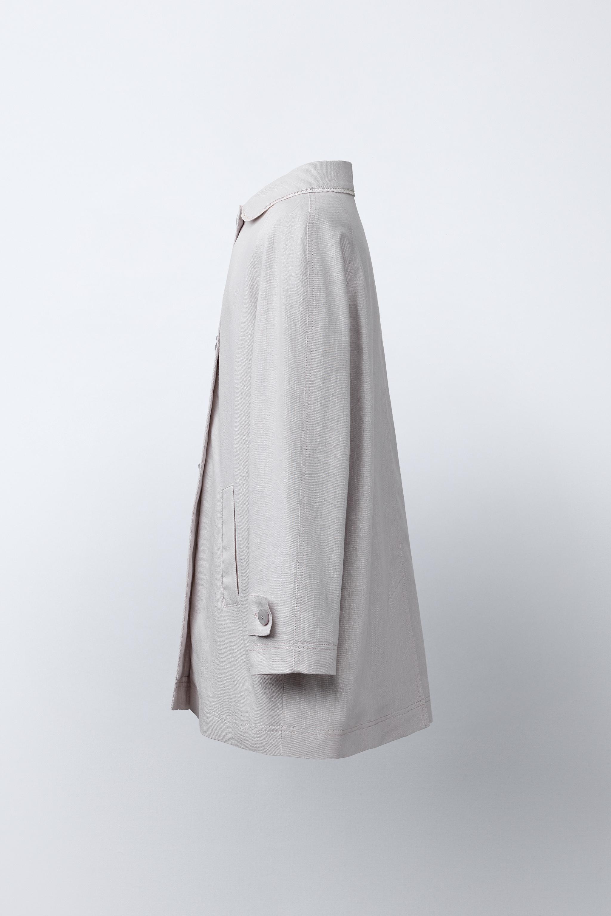 PLAIN LINEN & COTTON COAT