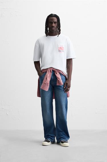 Zara PRINTED POCKET T-SHIRT - Oyster-white - Image 0