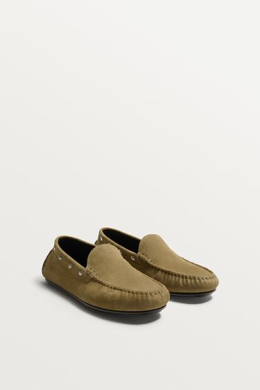 LEATHER LOAFERS - Sand Brown by Zara