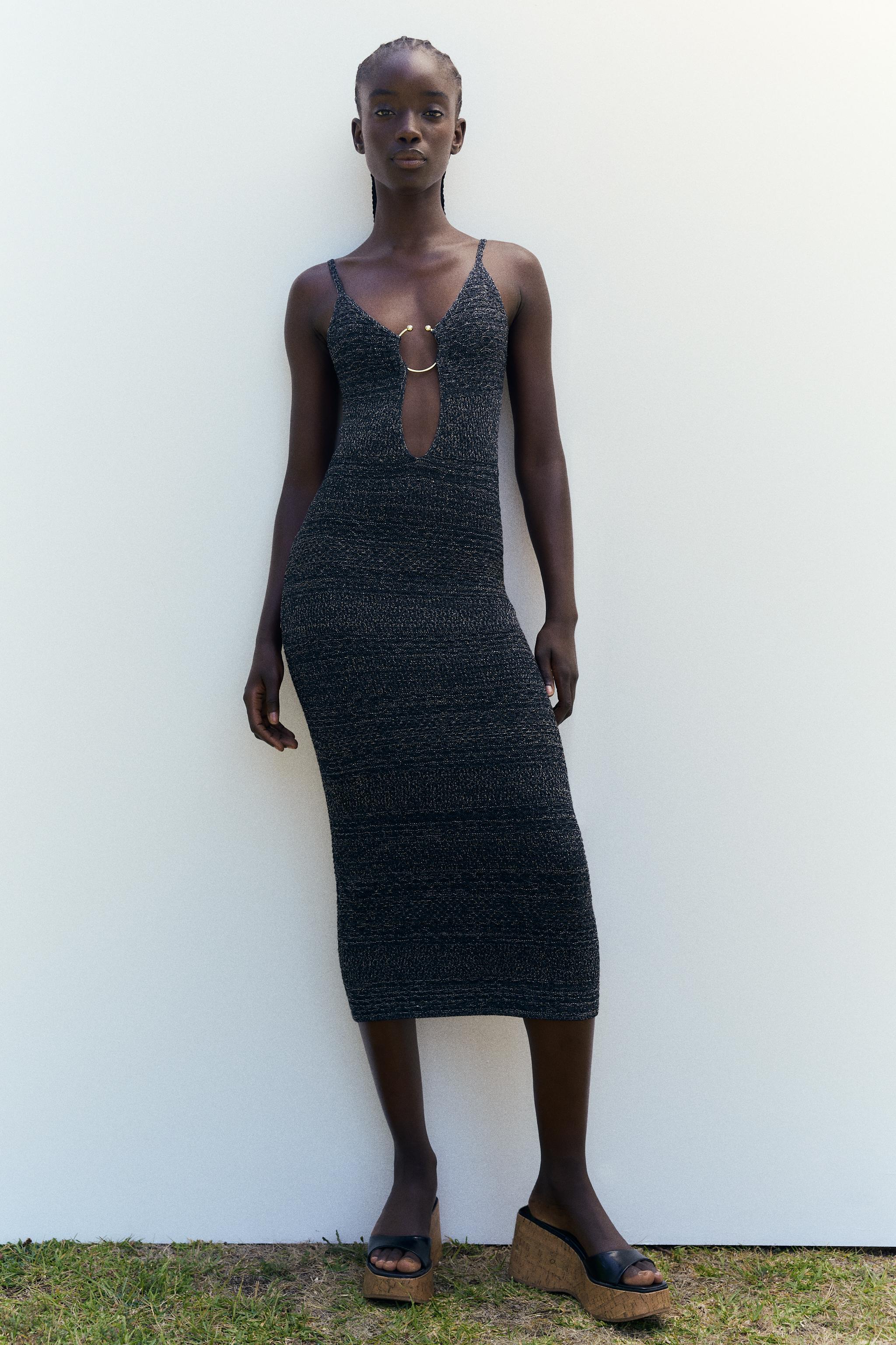 CUT OUT RING KNIT DRESS - Midnight blue | ZARA United States