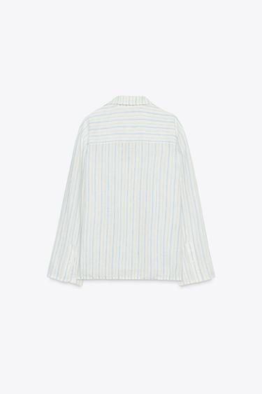 CHEMISE PYJAMA RAYURES LIN ZW COLLECTION - rayures de Zara - Image 5